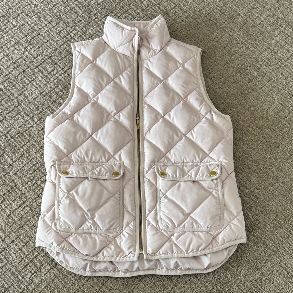 J crew down Quilted Vest - light Pink